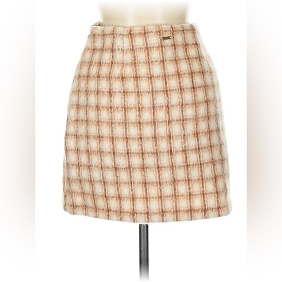 Ghanda Chance Soft Tweed Plaid College Mini Skirt - Picture 4 of 5
